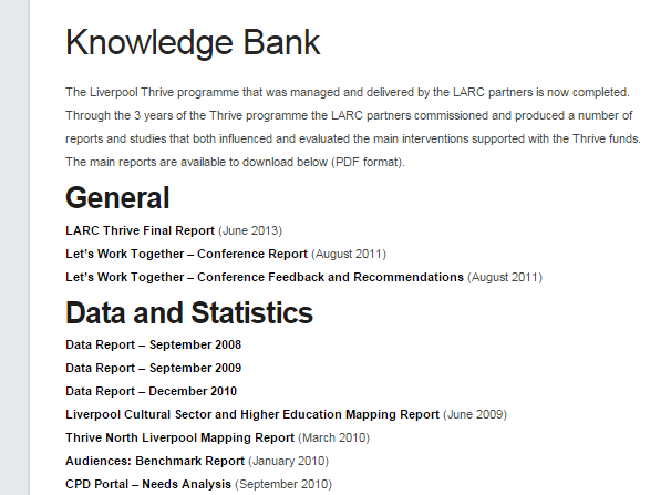 LARC Website design - Knowledge Bank